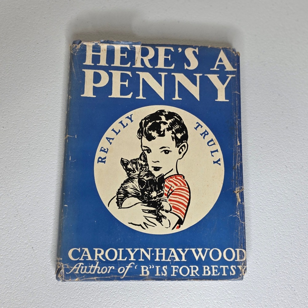 Vintsge 1944 Carolyn Haywood Here's A Penny Kids Hardcover Book Wartime Edition
